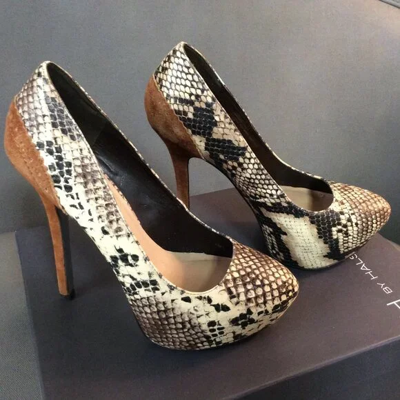 H By Halston faux snake and suede stiletto Abby pump - Picture 5 of 11